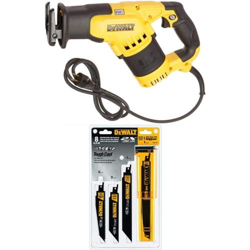  [아마존베스트]DEWALT DWE357 12-Amp Compact Reciprocating Saw with DEWALT DWA4101 Bi-Metal 2X Reciprocating Saw Blade Set, 8-Piece