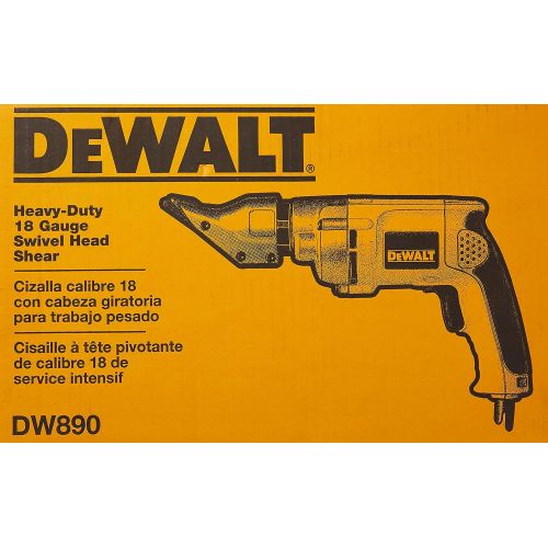  [아마존베스트]DEWALT Metal Shear, Swivel Head, 18GA (DW890),Yellow