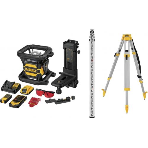  [아마존베스트]DEWALT 20V MAX Laser Level Kit, Rotary, Red, 2000-Foot Range (DW080LRSK)