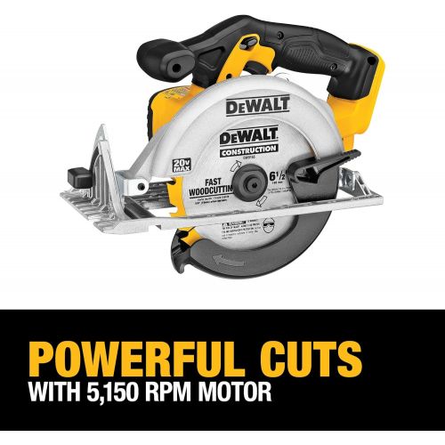  DEWALT 6-1/2-Inch 20V MAX Circular Saw, Tool Only (DCS391B) , Yellow