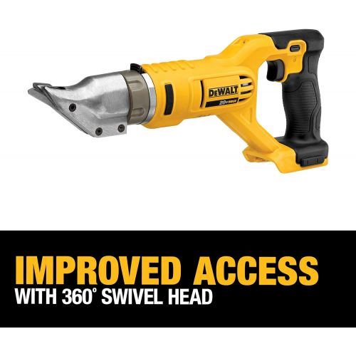  DEWALT 20V MAX Metal Shear, Swivel Head, 18GA, Tool Only (DCS491B)