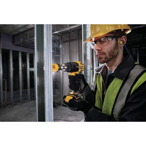  DEWALT ATOMIC 20V MAX* Hammer Drill, Cordless, Compact, 1/2-Inch, 2 Batteries (DCD709C2)