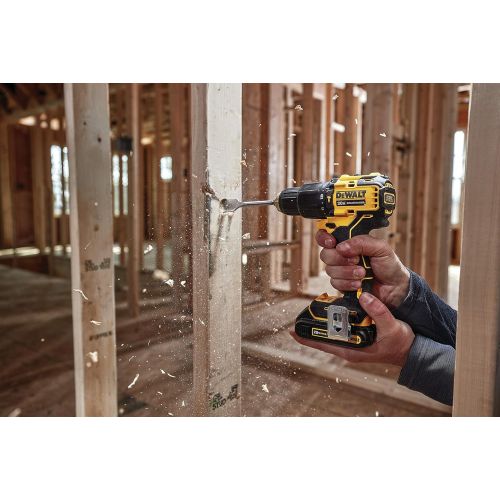  DEWALT ATOMIC 20V MAX* Hammer Drill, Cordless, Compact, 1/2-Inch, 2 Batteries (DCD709C2)