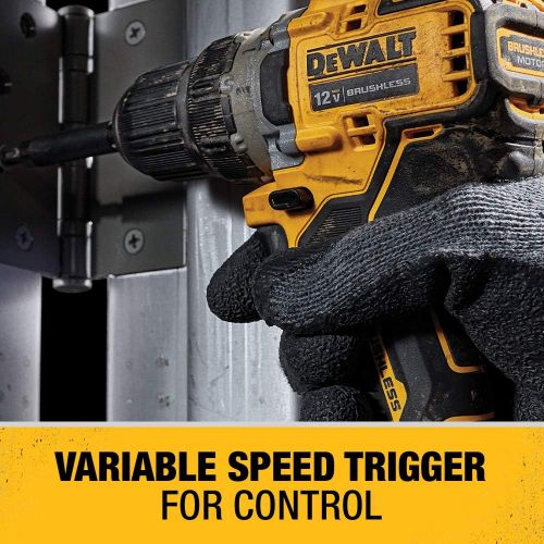  DEWALT XTREME 12V MAX* Cordless Drill / Driver Kit, 3/8-Inch (DCD701F2)