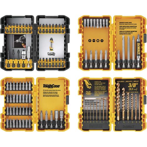  DEWALT 20V MAX Cordless Drill/Driver Kit with Screwdriver/Drill Bit Set, 100-Piece (DCD771C2 & DWA2FTS100)