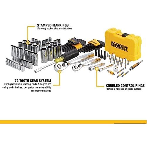  [무료배송]dewalt 기계 공구 키트 및 소켓 세트, 108 -피스(187mt73801)