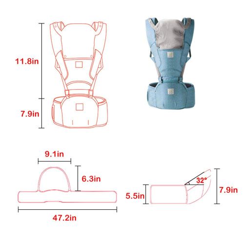  DEWEL Baby Carrier 6 in 1 Baby Sling Convertible Baby Warp Carrier for 0-36 Months Infants and Newborn Suitable...