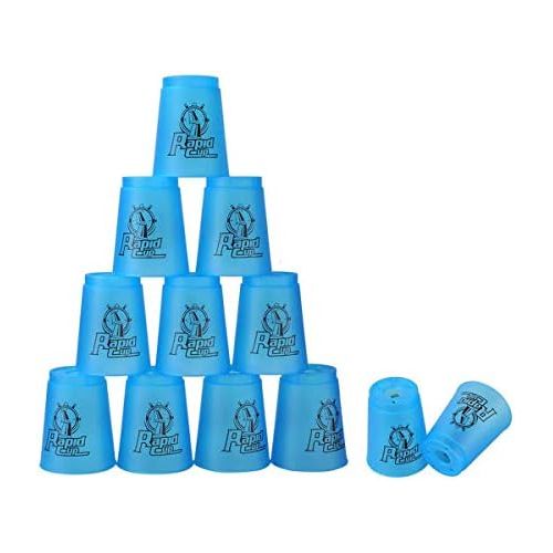  [아마존베스트]DEWEL Quick Stacks Cups, 12 PC of Sports Stacking Cups Speed Training Game(Blue)