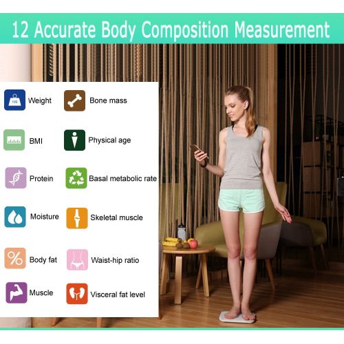  Body Fat Scale, DEWEL Digital Weight Scale Wireless Bluetooth Bathroom Scale 12 Accurate...