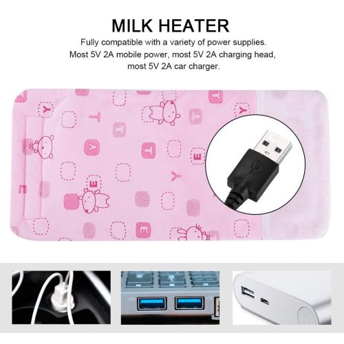  DEWIN DeWin USB Portable Travel Mug Milk Warmer Bottle Heater for Baby Feeding, Infant Bottle Storage Bag (Color : Pink)