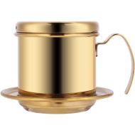 [아마존베스트]Drip Coffee Pot - Dewin Stainless Steel Drip Coffee Maker, Portable for Home, Kitchen, Office, Outdoor, 3 Colors (Color : Gold)