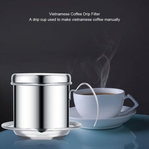  [아마존베스트]DEWIN Drip Coffee Pot, Stainless Steel Drip Coffee Maker Portable for Home, Kitchen, Office, Outdoor, 3 Colors (Color : Silver)