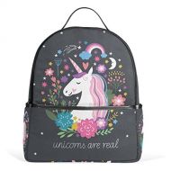 DEYYA Lightweight Unicorn School Backpack for Women Girls Teens Kids