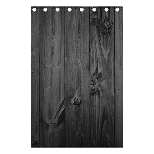  DEYYA Rustic Old Barn Wood Curtains Drapes Panels Darkening Blackout Grommet Room Divider for Patio Window Sliding Glass Door 55x84 Inches,Set of 2