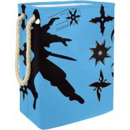 DEYYA Waterproof Laundry Baskets Tall Sturdy Foldable Japanese Ninja Throwing Star Print Hamper for Adult Kids Teen Boys Girls in Bedrooms Bathroom