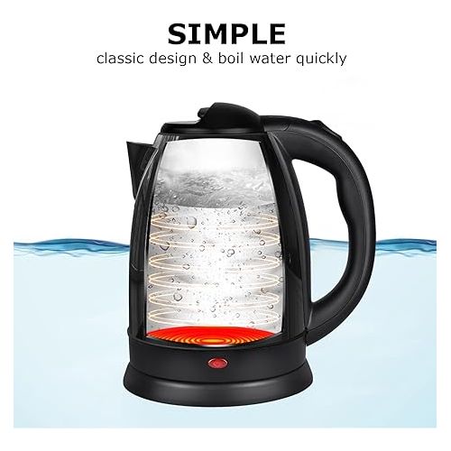  DEZIN Electric Kettle Upgraded, BPA Free 2L Stainless Steel Tea Kettle, Fast Boil Water Warmer with Auto Shut Off and Boil Dry Protection Tech for Coffee, Tea, Beverages, Black