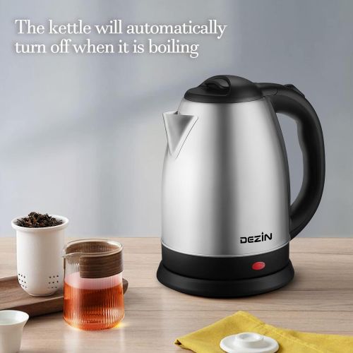  [아마존베스트]Dezin Electric Kettle Upgraded, 2L Stainless Steel Cordless Tea Kettle, Fast Boil Water Warmer with Auto Shut Off and Boil Dry Protection Tech for Coffee, Tea, Beverages