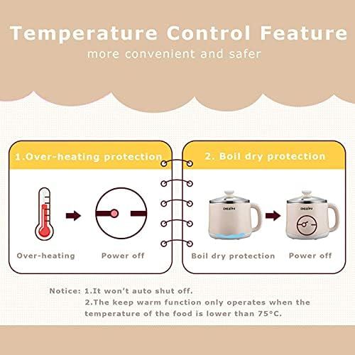  [아마존베스트]Dezin Electric Hot Pot, Rapid Noodles Cooker, Stainless Steel Mini Pot Perfect for Ramen, Egg, Pasta, Dumplings, Soup, Porridge, Oatmeal with Temperature Control and Keep Warm Feat