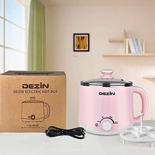  [아마존베스트]Dezin Electric Hot Pot, Rapid Noodles Cooker, Stainless Steel Mini Pot 1.6 Liter, Perfect for Ramen, Egg, Pasta, Dumpling, Soup, Porridge, Oatmeal with Temperature Control and Keep