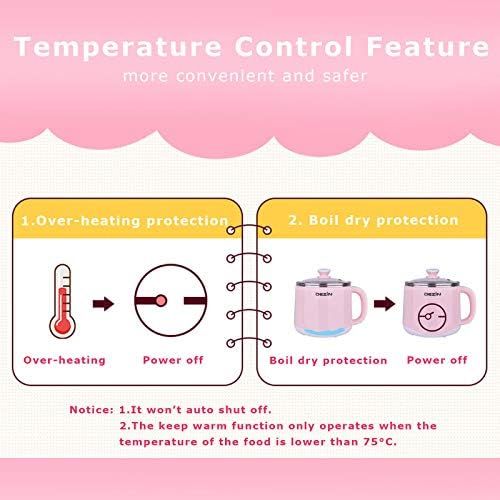  [아마존베스트]Dezin Electric Hot Pot, Rapid Noodles Cooker, Stainless Steel Mini Pot 1.6 Liter, Perfect for Ramen, Egg, Pasta, Dumpling, Soup, Porridge, Oatmeal with Temperature Control and Keep