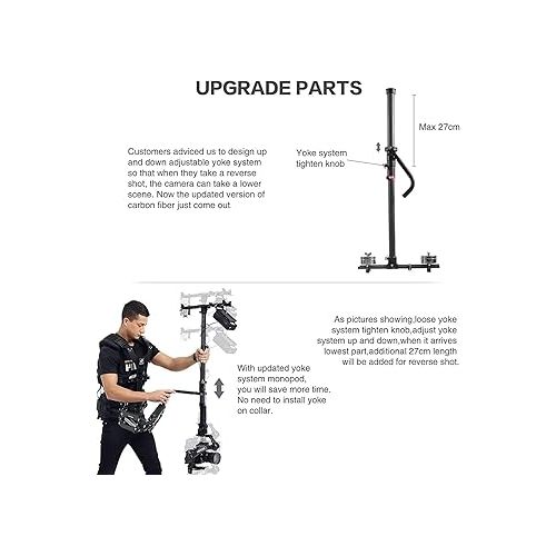  DF DIGITALFOTO Thanos Pro II Support Vest Steadicam System for RS4/RS 4 PRO/Crane 3S RS 2/RSC 2 RS 3 PRO Gimbal with Rotating Monopod Compatiable with All Gimbals with 1/4 or 3/8 Inch Screw Hole