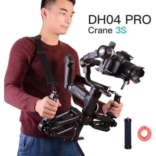  DF DIGITALFOTO DIGITALFOTO DH04 Pro Z Axis Flexiable Detachable Damping Spring Dual Handle Grip with Strap Compatible for ZHIYUN Crane 2/Crane 3S Weebill S/Lab MOZA Air 2 FEIYU DJI Ronin S/SC Gim