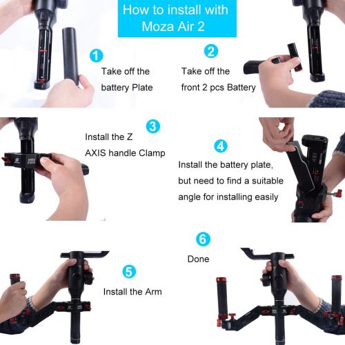  DF DIGITALFOTO DIGITALFOTO Ares Z Axis Spring Gimbal Dual Handle,Damping Detachable Dual Grip Compatible with ZHIYUN Crane 2, DJI Ronin S/SC, FEIYU AK2000/4000, Moza Air 2 and More 3 Axis Gimbal