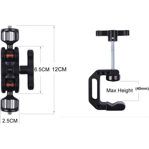  DF DIGITALFOTO Adjustable Articulating Camera Clamp Action Camera Bike Mount Compatible with Monitor LED Action Camera Gopro 7 OSMO Action DSLR Canon Nikon Sony