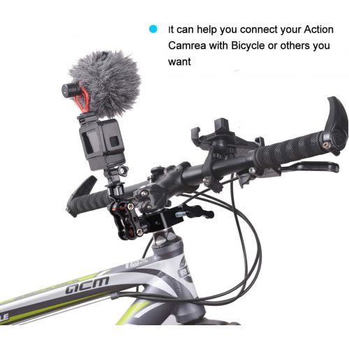  DF DIGITALFOTO Adjustable Articulating Camera Clamp Action Camera Bike Mount Compatible with Monitor LED Action Camera Gopro 7 OSMO Action DSLR Canon Nikon Sony