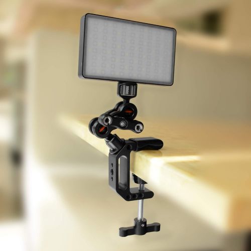  DF DIGITALFOTO Adjustable Articulating Camera Clamp Action Camera Bike Mount Compatible with Monitor LED Action Camera Gopro 7 OSMO Action DSLR Canon Nikon Sony