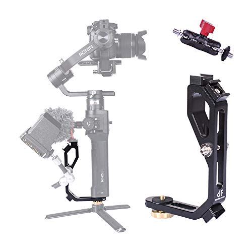  DF DIGITALFOTO Universal L Bracket Handle Gimbal Accessories,Mounting Monitor/Microphone with Bean Grip Compatible with DJI Ronin S,Ronin SC Zhiyun Crane M/2/2S,Moza Air 2, AK2000/