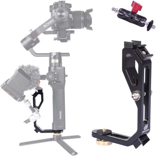  DF DIGITALFOTO Universal L Bracket Handle Gimbal Accessories,Mounting Monitor/Microphone with Bean Grip Compatible with DJI Ronin S,Ronin SC Zhiyun Crane M/2/2S,Moza Air 2, AK2000/