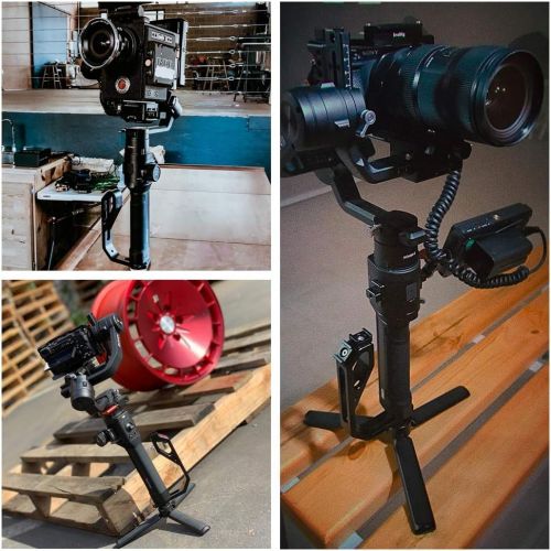  DF DIGITALFOTO Universal L Bracket Handle Gimbal Accessories,Mounting Monitor/Microphone with Bean Grip Compatible with DJI Ronin S,Ronin SC Zhiyun Crane M/2/2S,Moza Air 2, AK2000/