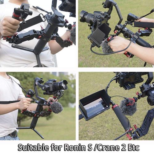  DF DIGITALFOTO DIGITALFOTO Ares Z Axis Spring Dual Handle, Flexiable Damping Detachable Dual Grip Gimbal Handle Compatible for ZHIYUN Crane 2 MOZA FEIYU DJI Ronin S AK20004000 Moza Air 2 3 Axis