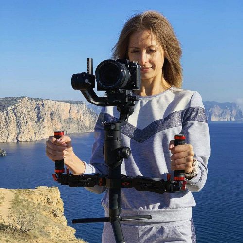  DF DIGITALFOTO DIGITALFOTO Ares Z Axis Spring Dual Handle, Flexiable Damping Detachable Dual Grip Gimbal Handle Compatible for ZHIYUN Crane 2 MOZA FEIYU DJI Ronin S AK20004000 Moza Air 2 3 Axis