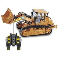 DFERGX RC Truck Alloy Shovel Loader Tractor 2.4G Radio Control 4 Wheel Bulldozer Front Loader Construction Vehicle Electronic Toys Game Hobby Model with Light and Sounds