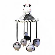 DG - Baby Toys Black and White Polka Dot Multi-function Baby Crib Mobile Bed Bell with Sound and Light Music Box and Cute Toys (Come with the Holder)