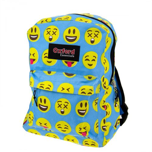  DG Home Goods Kids Oxford Essentials Emoji 15” Backpack Emoticon Faces Bag For School Camping