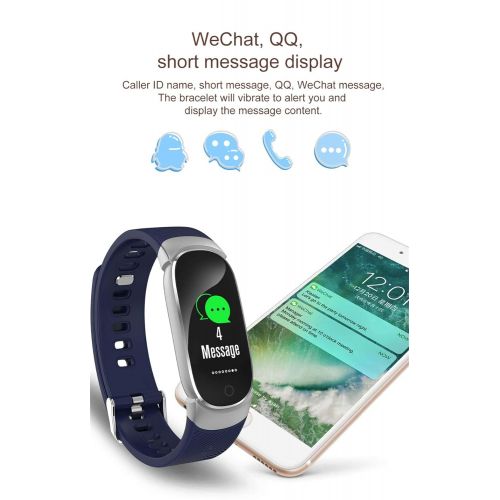  DGRTUY Smart Armband Herzfrequenzmesser Fitness Tracker Bluetooth Wasserdichte Sport Smart Band fuer Android IOS