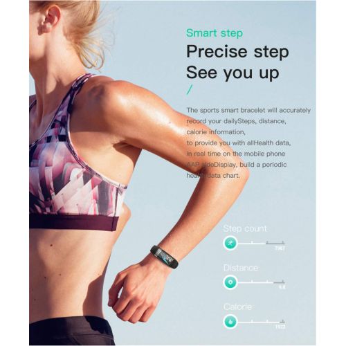  DGRTUY Wasserdichte Herzfrequenz des Fitnessarmbandfarbschirms intelligente Armband Blutdrucksauerstoff, der Uhr ueberwacht
