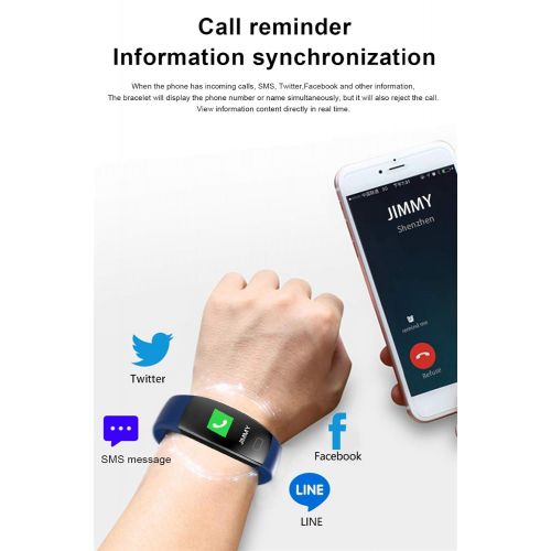  DGRTUY Smart Armband mit Schlafmonitor Anti-Lost Armband Anruf Erinnerung Finden Sie Mobile Fitness-Tracker Schrittzahler Wecker