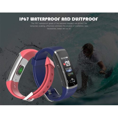 DGRTUY Smart Armband Herzfrequenzmesser Fitness Tracker Wasserdichtes Smart Armband fuer Android/iOS
