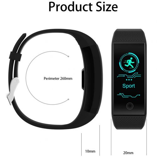  DGRTUY Smart Armband Herzfrequenzmesser Wasserdichter Fitness Tracker mit Bluetooth 4.0 Sport Armschienen