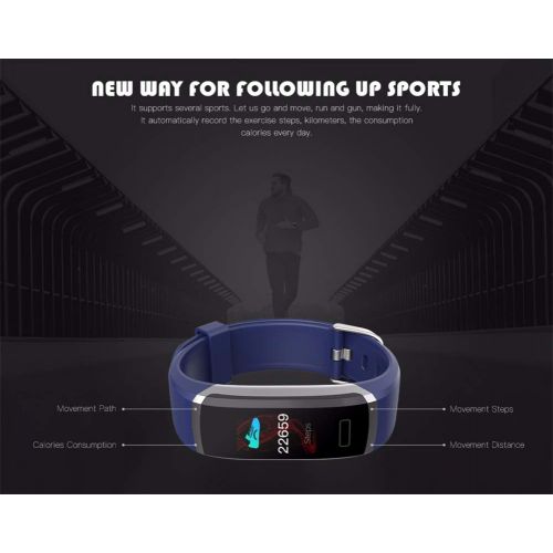  DGRTUY Intelligentes Armband wasserdichtes 24-Stunden-Herzfrequenzmessgerat Fitness-Tracker Bluetooth-Smart-Uhrwerk