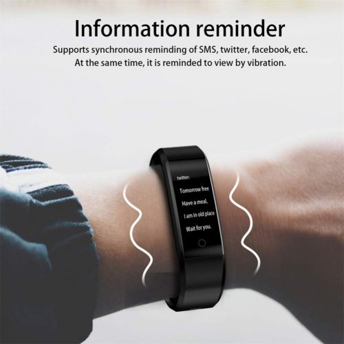  DGRTUY Smart Armband Farbbildschirm Smart Armband Herzfrequenz Tracker Schrittzahler Fitness Armband wasserdicht Sport Guertel