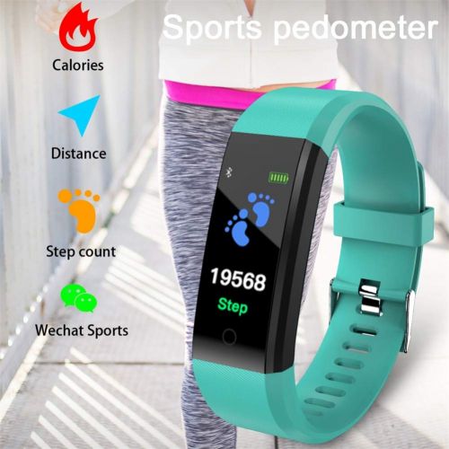  DGRTUY Smart Armband Farbbildschirm Smart Armband Herzfrequenz Tracker Schrittzahler Fitness Armband wasserdicht Sport Guertel