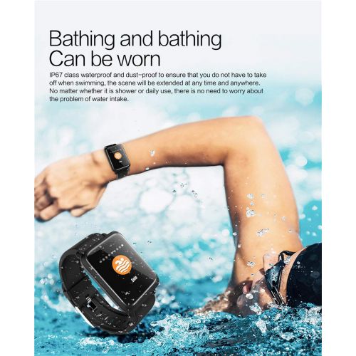  DGRTUY Smart Armband Herzfrequenz Schlaf Monitor Fitness Tracker Wasserdichte Smart Band Sport Armband Manner Smartwatch Wecker