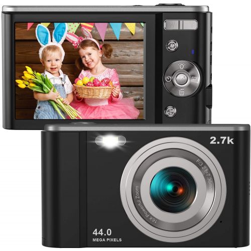  [아마존베스트]DGVDO Digital Camera HD 2.7K 44 MP Vlogging Camera with Webcam, Point & Shoot Digital Camera with 2.88 IPS Screen, 16X Digital Zoom, 2 Batteries, Gift for Birthdays,Christmas,Thanksgivin