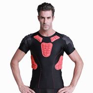 DGXINJUN Mens Padded Compression Shirt and Short Rib Chest Shoulder Back Thigh Hip and Buttocks Protector for Basketball Football Soccer Hockey Rugby