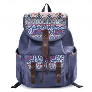 DGY Fabric Backpack School Rucksack Cute Canvas Backpack for Girls 137 blue